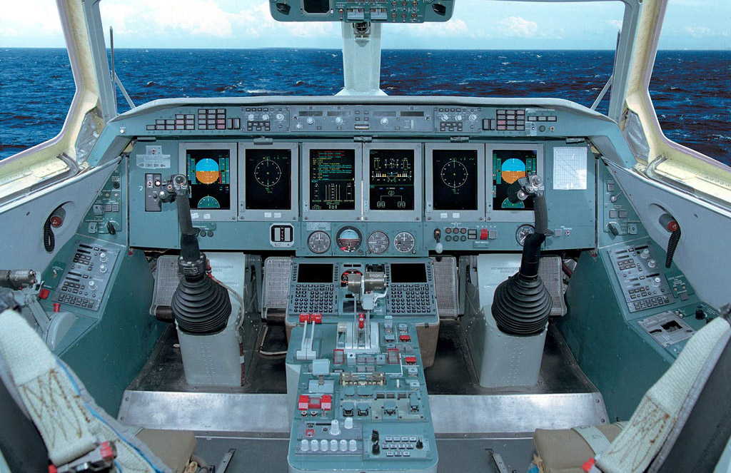 The cockpit of the Beriev Be-200