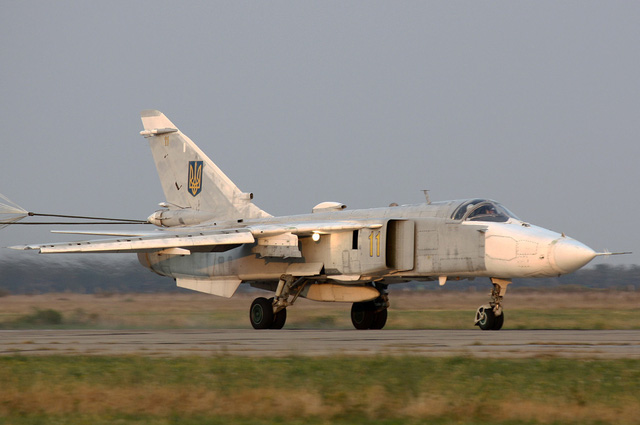 A Ukrainian Air Force Sukhoi Su-24