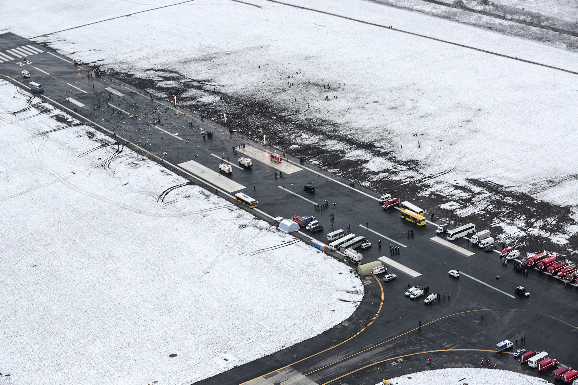 The crash site of Flydubai Flight 981