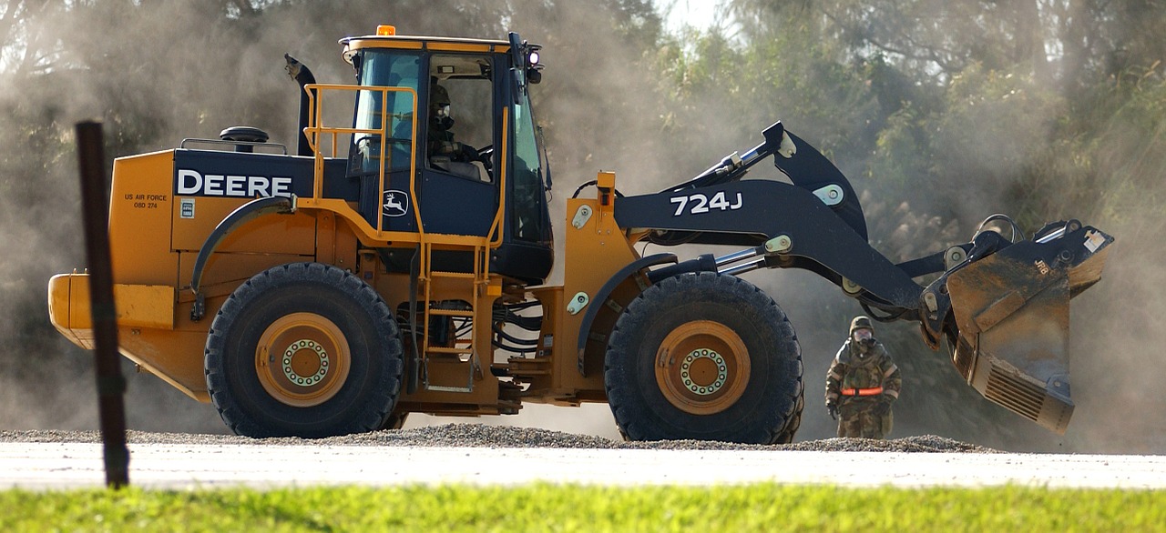 A John Deere loader in service with the U.S. Air Force

Public domain image