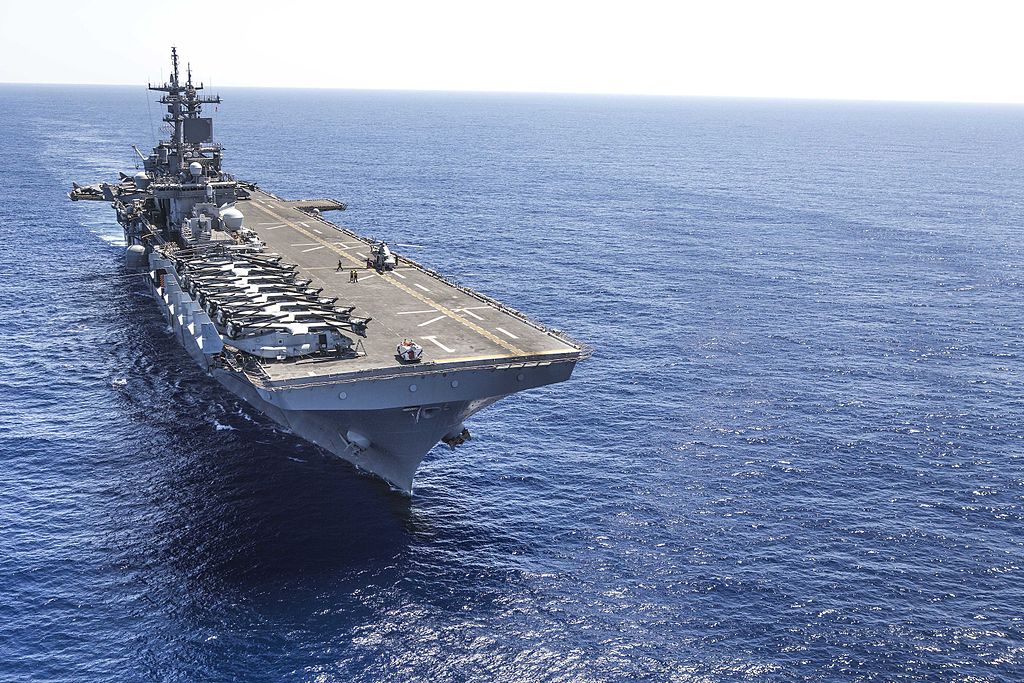 USS Wasp in the Mediterranean Sea in August 2016
