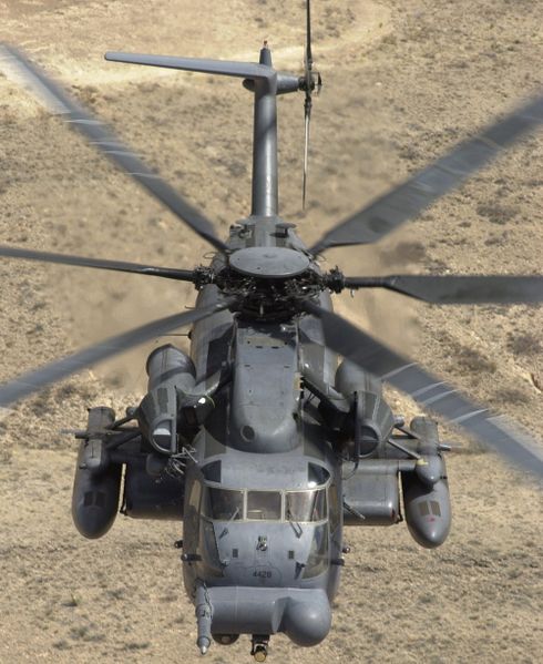 A MH-53J Pave Low IIIE of the 551st Special Operations Squadron, 58th Special Operations Wing, during a training mission.