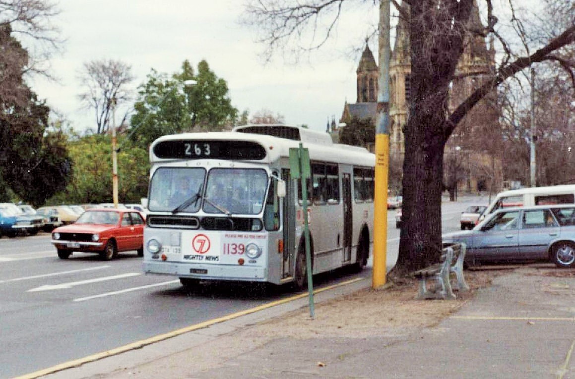Adelaide B59 No.1139 owned by State Transport Authority pictured opposite Adelaide Oval. The bodywork by PMC Adelaide is arguably the most recognizable body work of all the B59's built.

Source: Wikimedia Commons
Author: Volvo B59
License: This file is licensed under the Creative Commons Attribution-Share Alike 4.0 International license.
