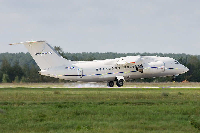 An-148 landing at Hostomel Airport