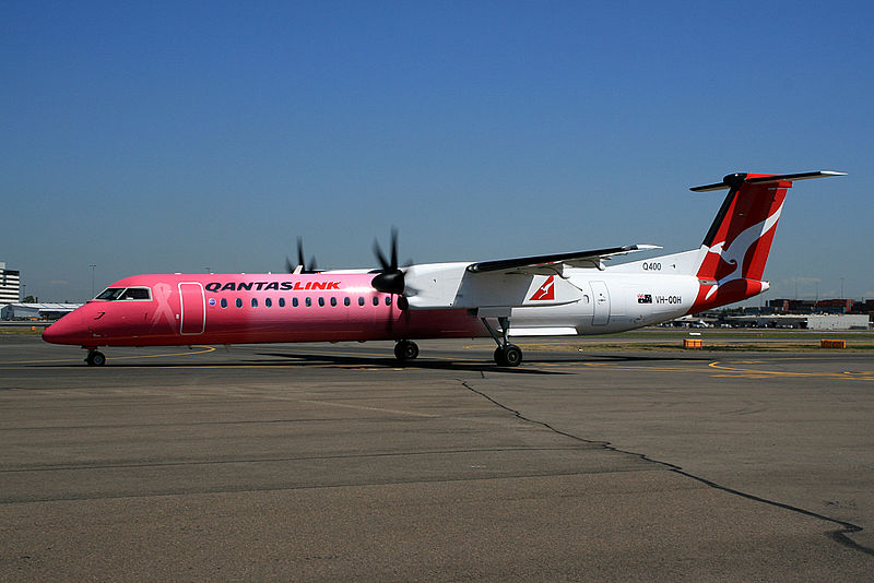 Qantaslink Q400 - The Pink Link - a special livery to raise awareness for breast cancer