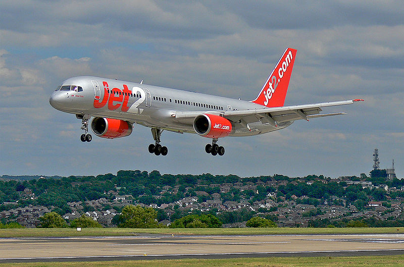 A Jet2.com Boeing 757-200 at Leeds Bradford Airport