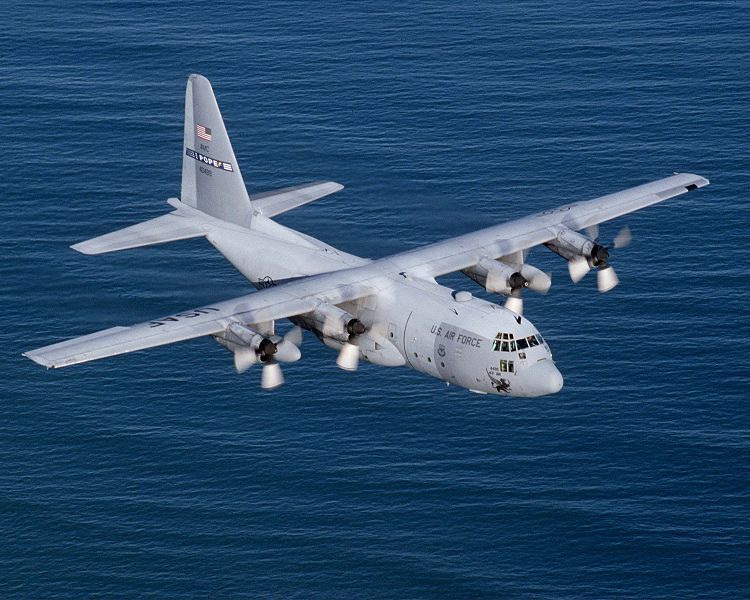 C-130E over the Atlantic Ocean