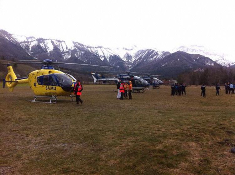 Search and rescue operation underway for Germanwings Flight 9525. %%% Photo by French Defense ministry